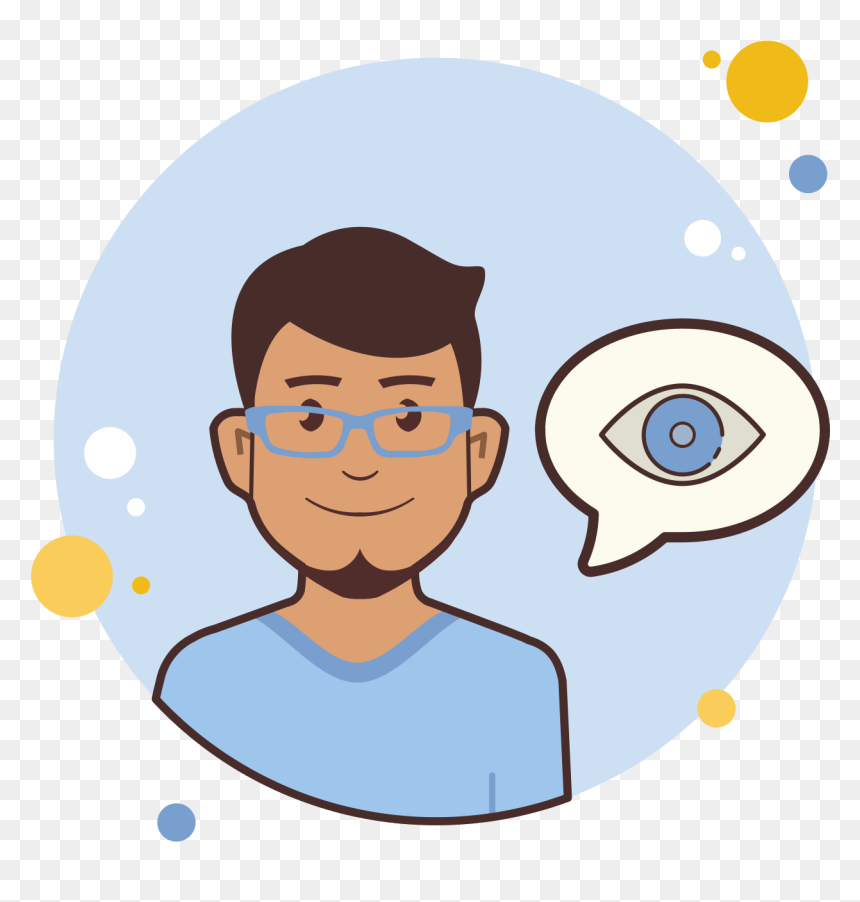 Man In Blue Glasses Eye Icon - People With Thermometer Cartoon, HD Png Download - glasses icon png