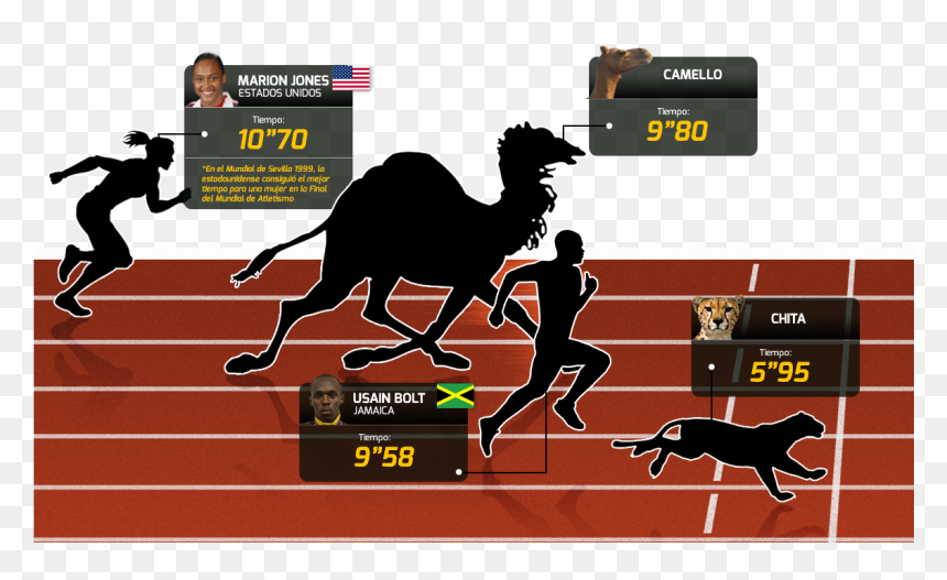 En El Reino Animal, Usain Bolt No Podría Ser El Más - Track Silhouette, HD Png Download - smorc png