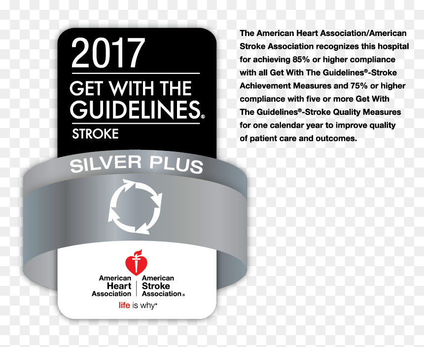 2017 Get With The Guidelines Silver Plus Award - 2017 Get With The Guidelines Stroke Silver Plus, HD Png Download - american heart association logo png