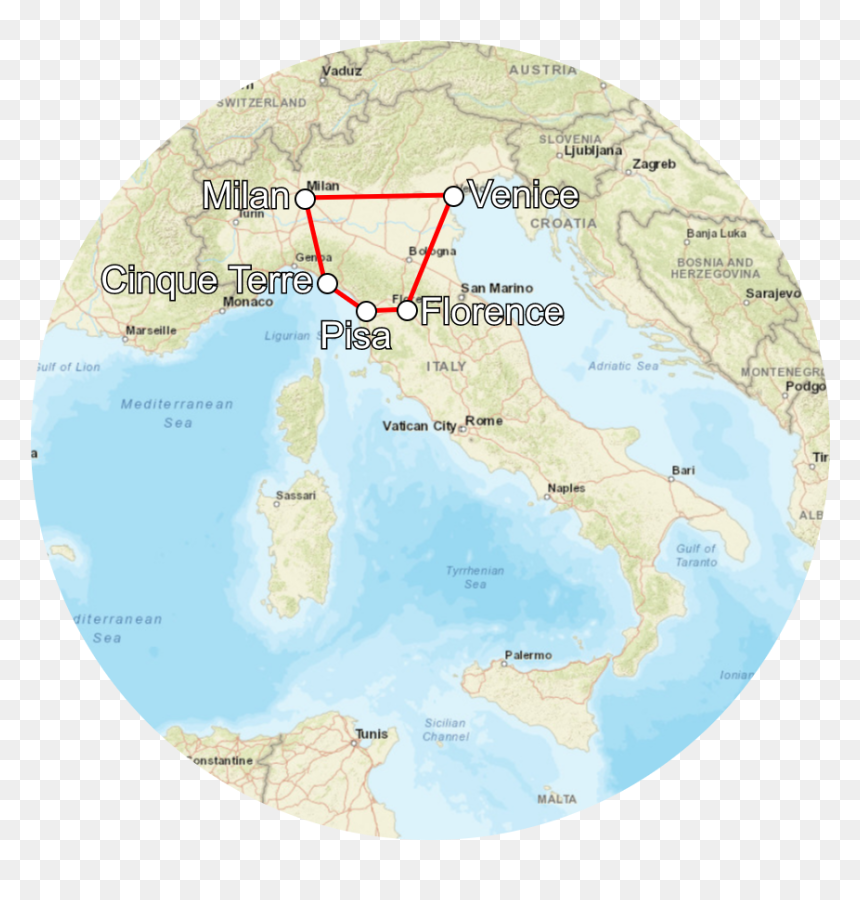 Route 1 Italy - Atlas, HD Png Download - italy map png