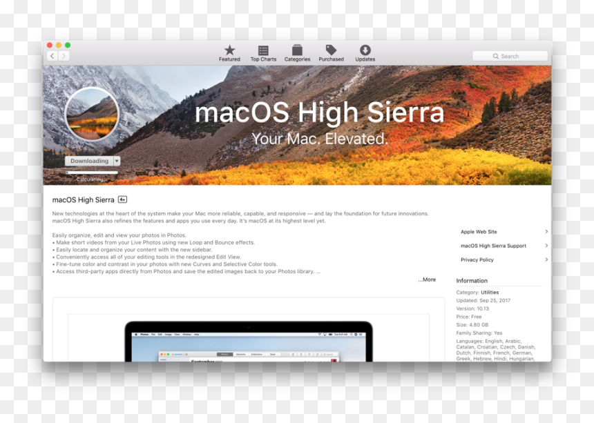 Download Macos High Sierra - Inyo National Forest, HD Png Download - download on app store png