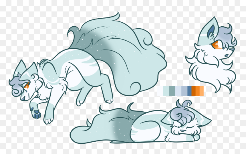 Alolan Vulpix Variation - Cartoon, HD Png Download - alolan vulpix png