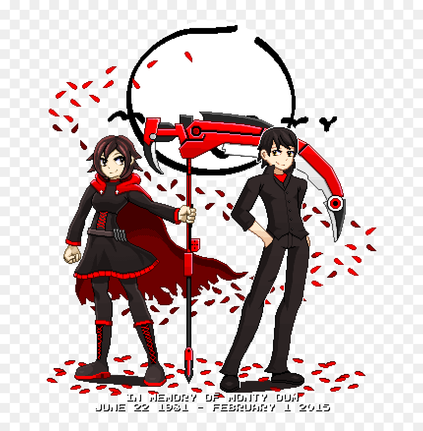 45 Ruby Rose With Monty Oum - Cartoon, HD Png Download - rwby ruby png