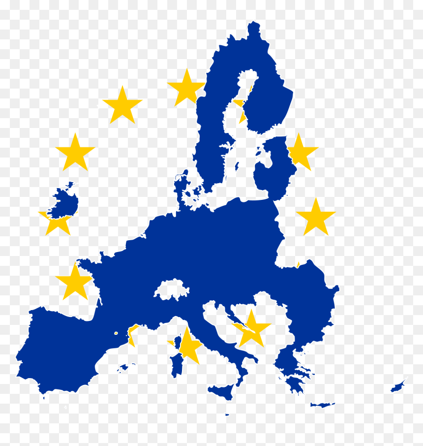 European Union Flag Map, HD Png Download - eu flag png
