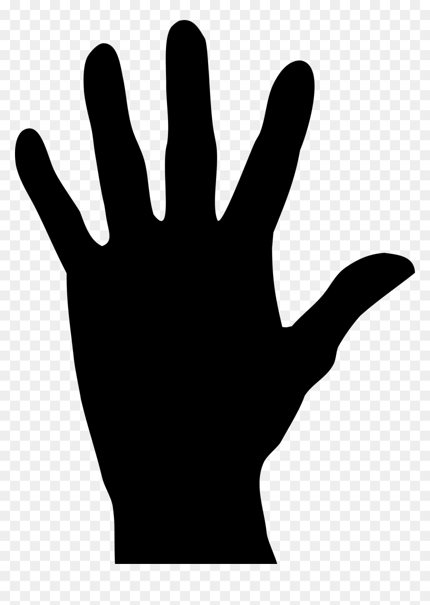 Finger Clipart Hand Palm - Simple Hand Silhouette, HD Png Download - scary hand png