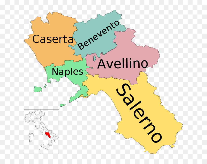 Campania Cities, HD Png Download - italy map png