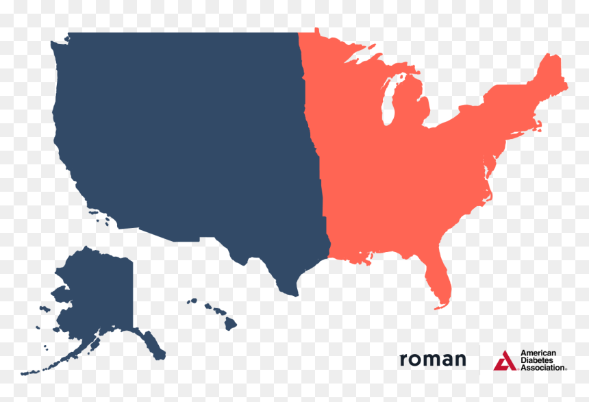 Us Regions, HD Png Download - american diabetes association png