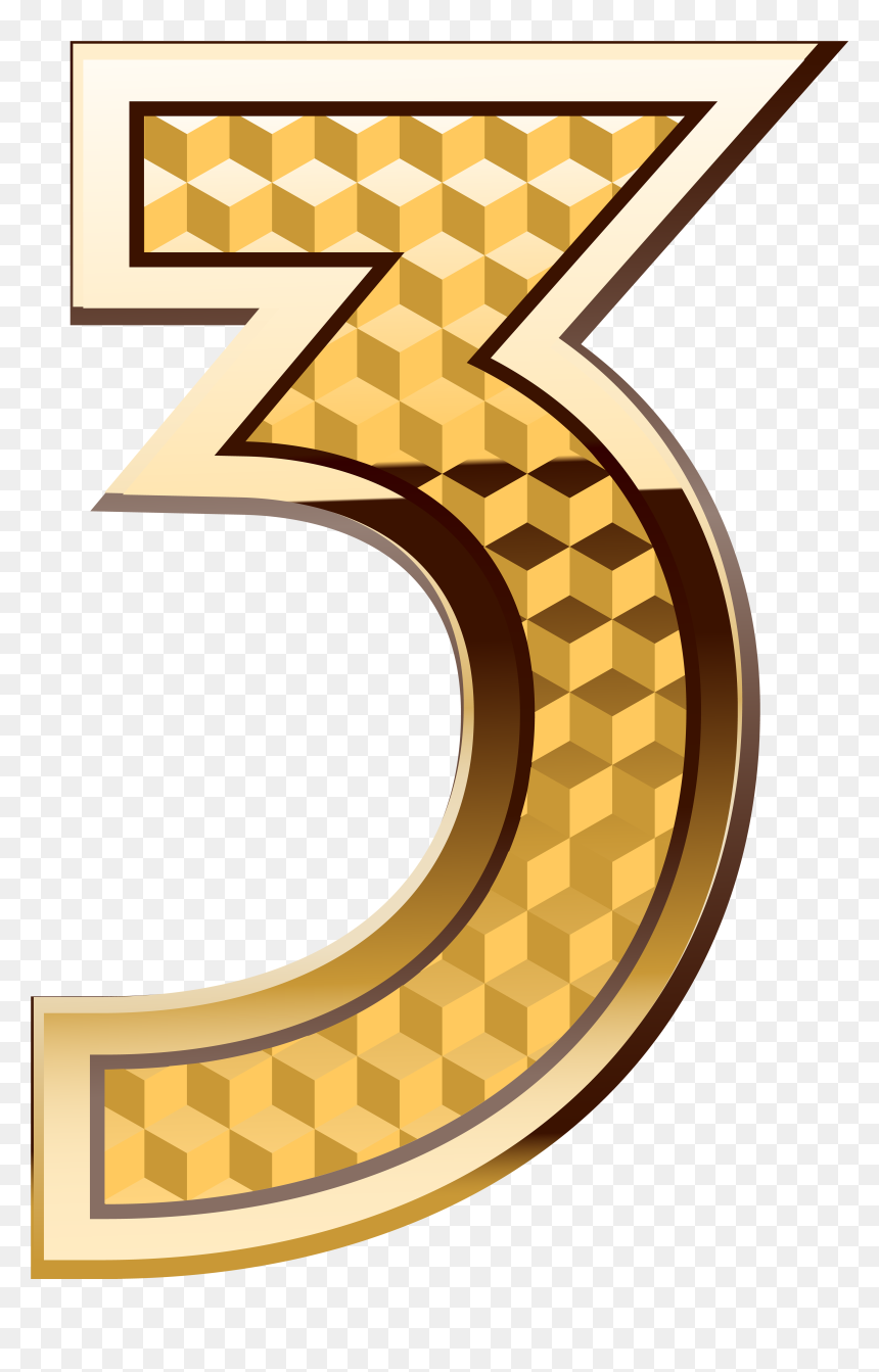 Free Png Gold Number Three Png Images Transparent - Gold Three Png, Png Download - gold numbers png