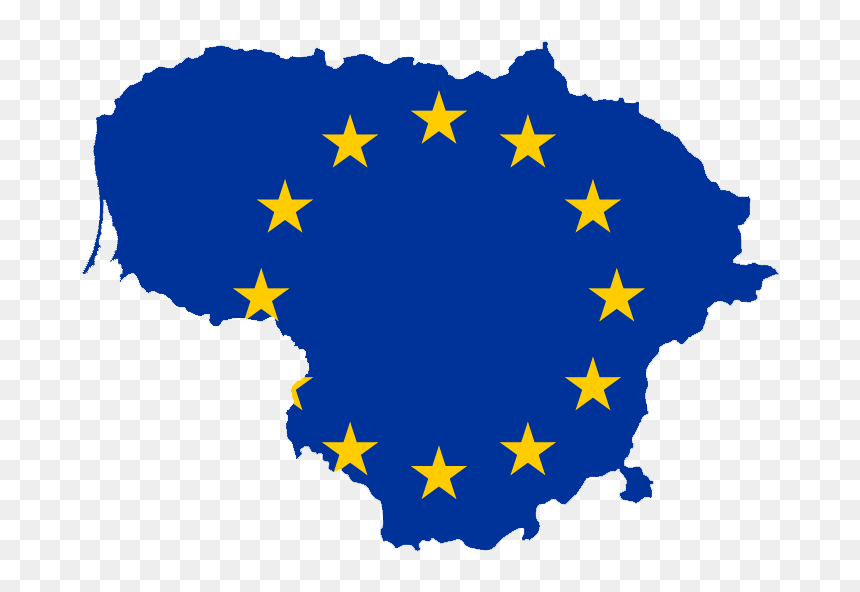 Flag-map Of Ltu Eu - Lithuania Map Vector, HD Png Download - eu flag png