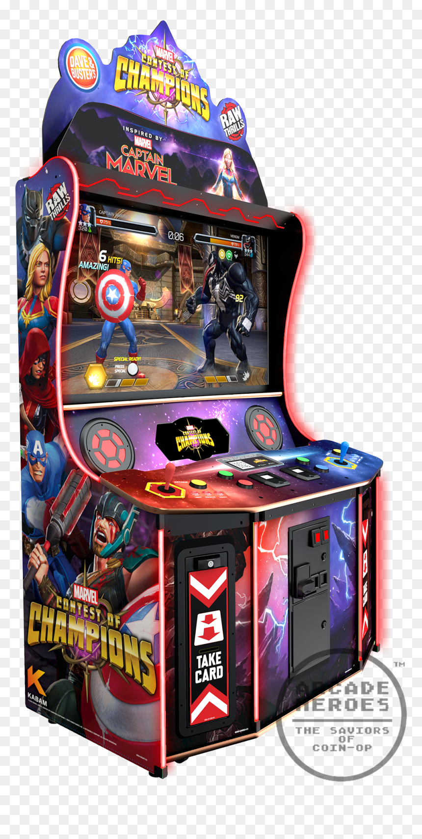 Contest Of Champions By Kabam, Raw Thrills And Dave - Dave And Busters Marvel Contest Of Champions, HD Png Download - dave and busters logo png