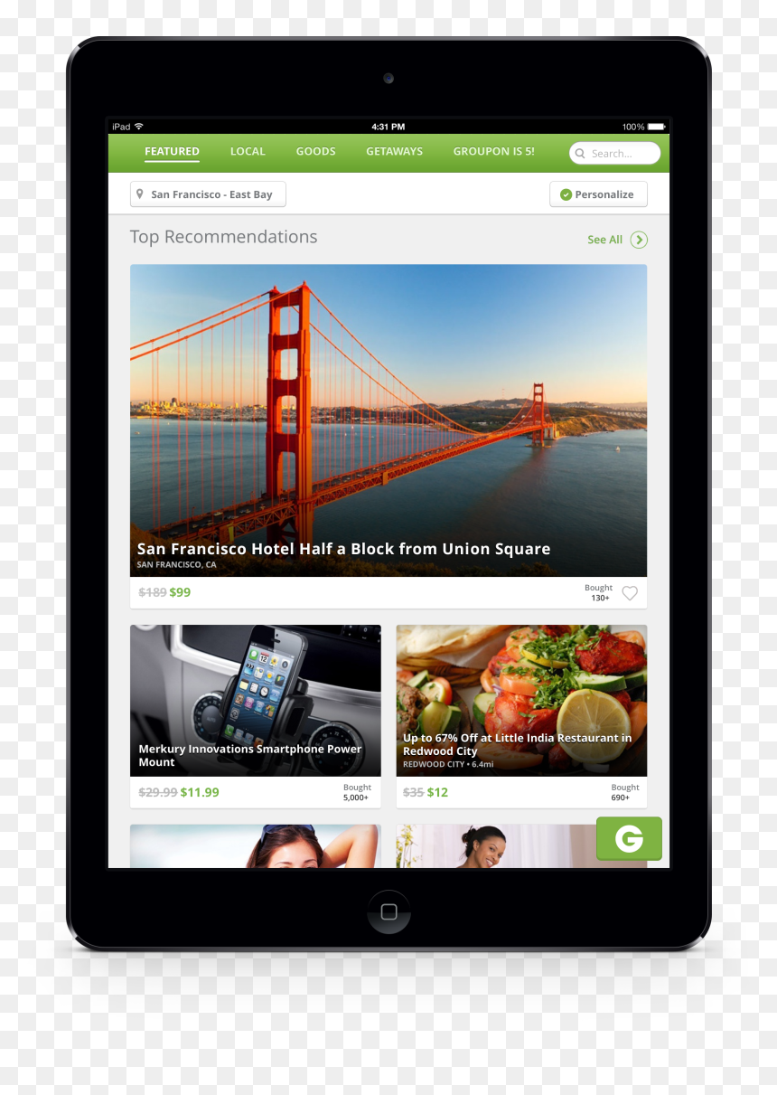 0 Featured Page - Golden Gate Bridge, HD Png Download - groupon png