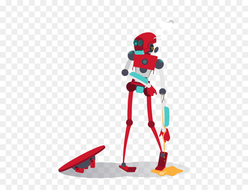 Robot 12 No-outline - Illustration, HD Png Download - deadpool .png