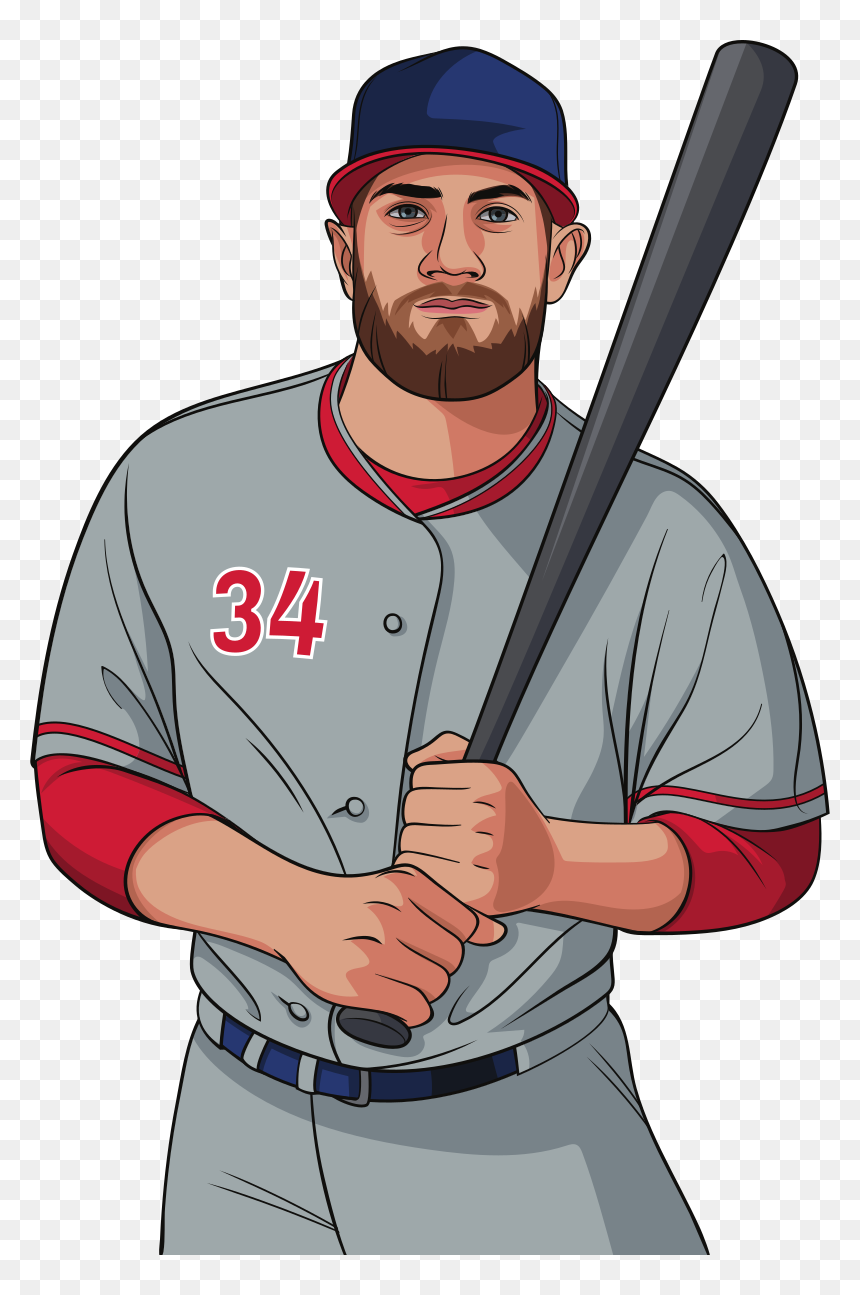 Baseball Player, HD Png Download - bryce harper png