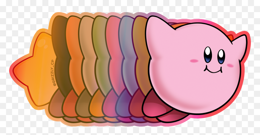 Holographic Sticker, HD Png Download - kirby star png