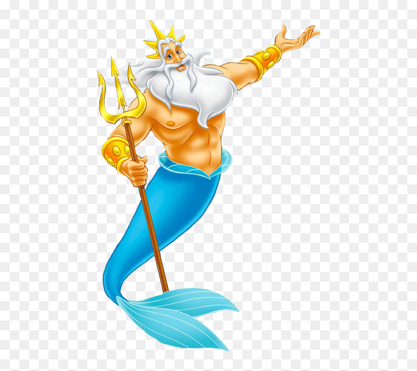King Triton Clipart - King Triton Little Mermaid, HD Png Download - triton png