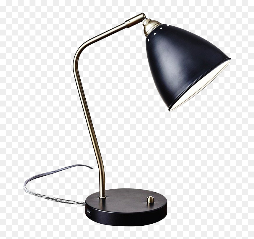 Black Mid Century Desk Lamp, HD Png Download - desk lamp png