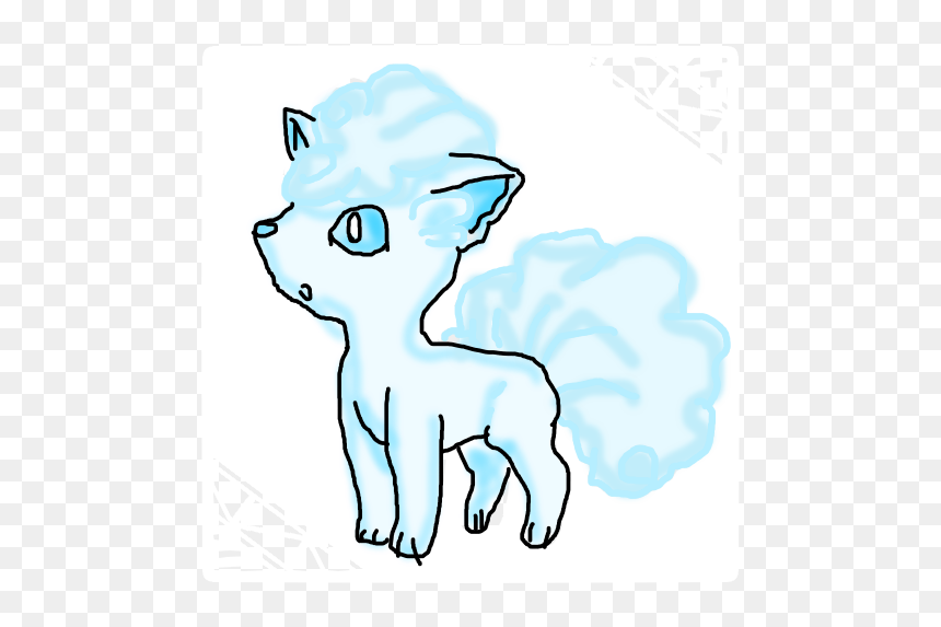 I Tried To Draw The Alolan Vulpix In Pc - Cartoon, HD Png Download - alolan vulpix png