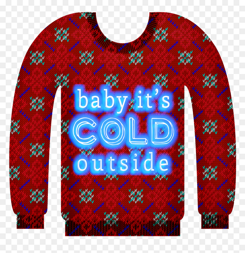 Long-sleeved T-shirt, HD Png Download - christmas sweater pattern png