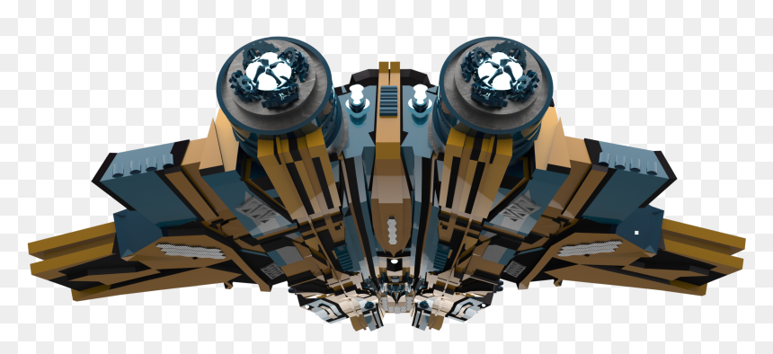 Yellow-blue Cinematic Lighting, Back Low Masked, HD Png Download - spaceships png