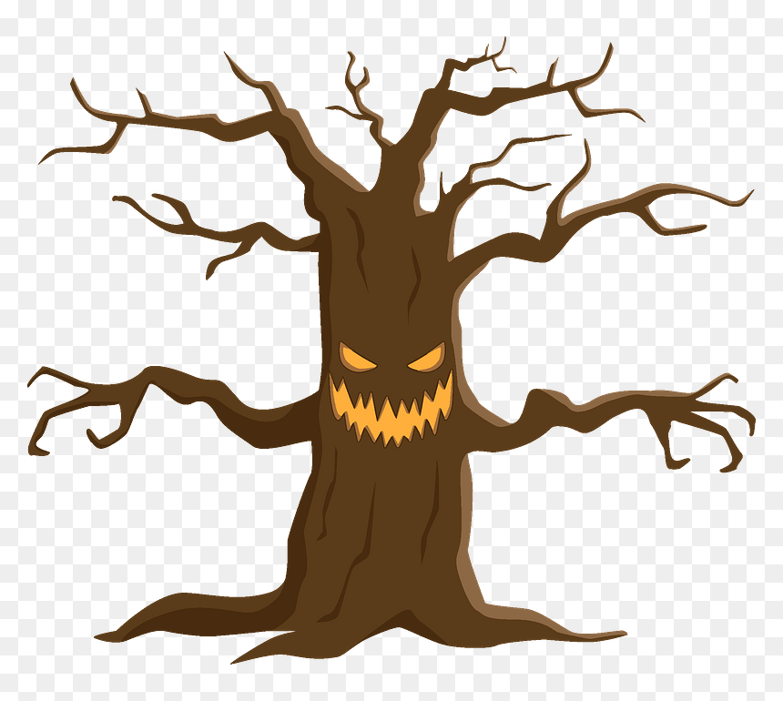 Haunted Tree Clipart - Illustration, HD Png Download - haunted png