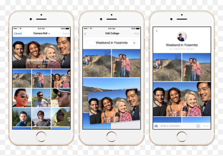 Facebook Collage Feature - Collage In Facebook, HD Png Download - photo collage png