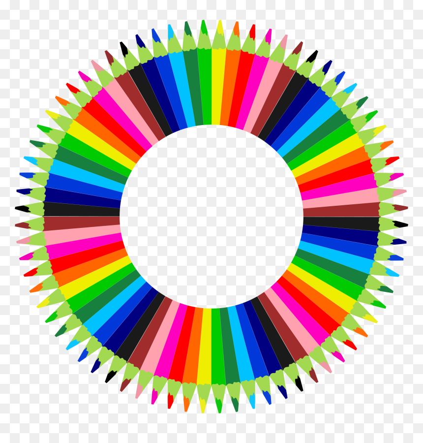 Colorful Pencils Frame Big - Michigan Notary Seal, HD Png Download - colorful circle png