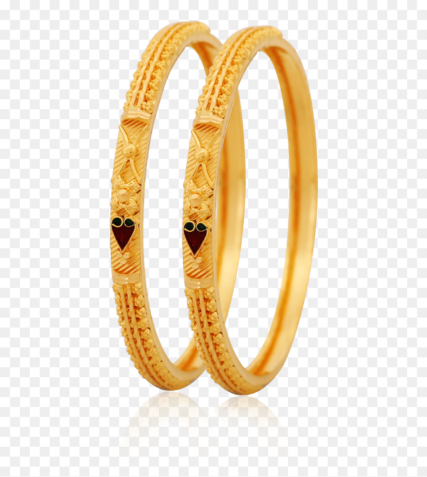 Trendy Golden Heart Bangles - Bangle, HD Png Download - golden heart png