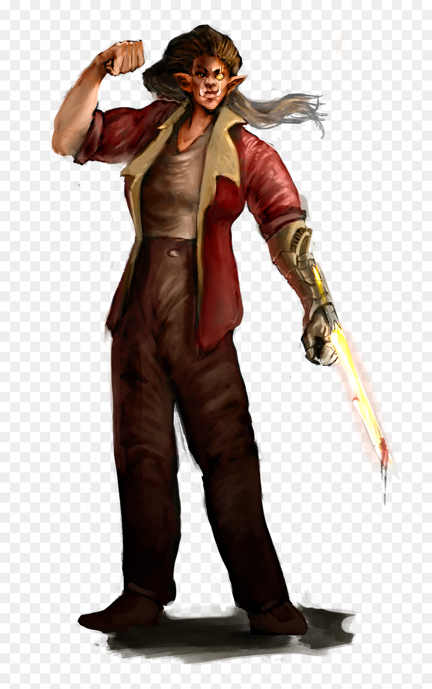 A Person With Tusks And Long Hair Wearing A Red Jacket - Action Figure, HD Png Download - spaceships png