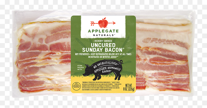 Middlebury Food Co-op - Applegate Naturals Uncured Sunday Bacon, HD Png Download - bacon.png
