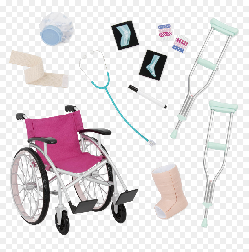 Heals On Wheels Medical Accessories All Components - Our Generation Medical Set, HD Png Download - crutches png