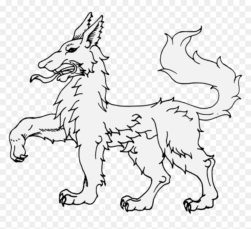 Line Art, HD Png Download - wolf art png