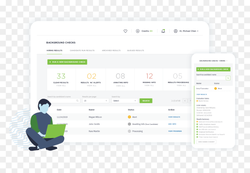 Goodhire Background Checks Dashboard For Desktop And - Goodhire Background Check Results, HD Png Download - png images for website background