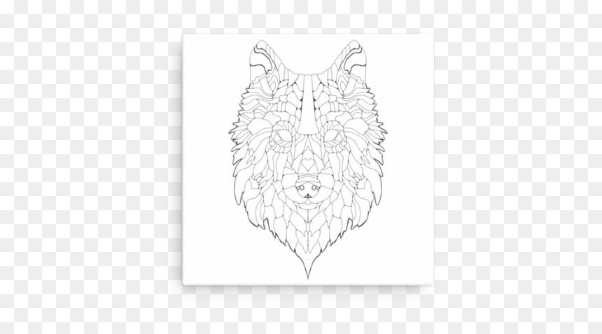 Wolf Art Picture Outline - Sketch, HD Png Download - wolf art png