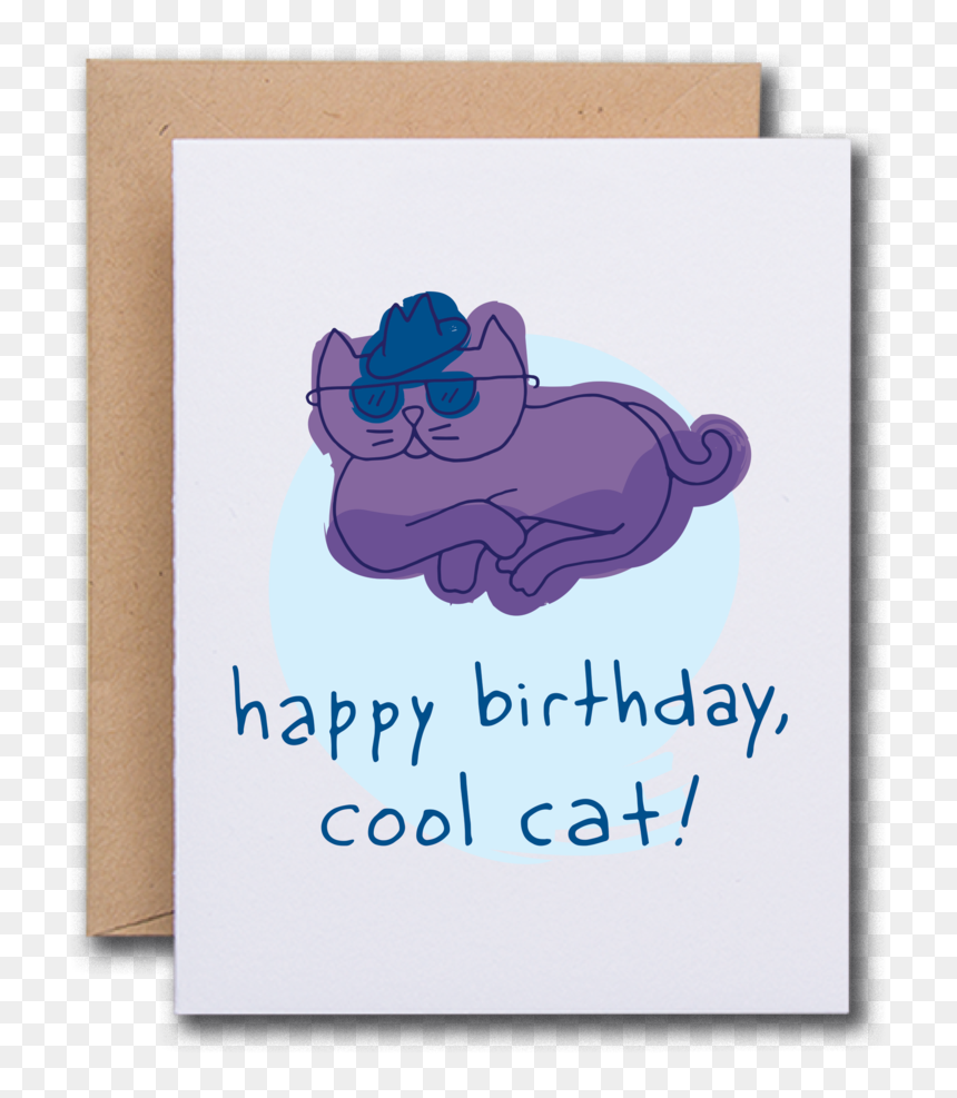 Cool-cat - Greeting Card, HD Png Download - happy cat png