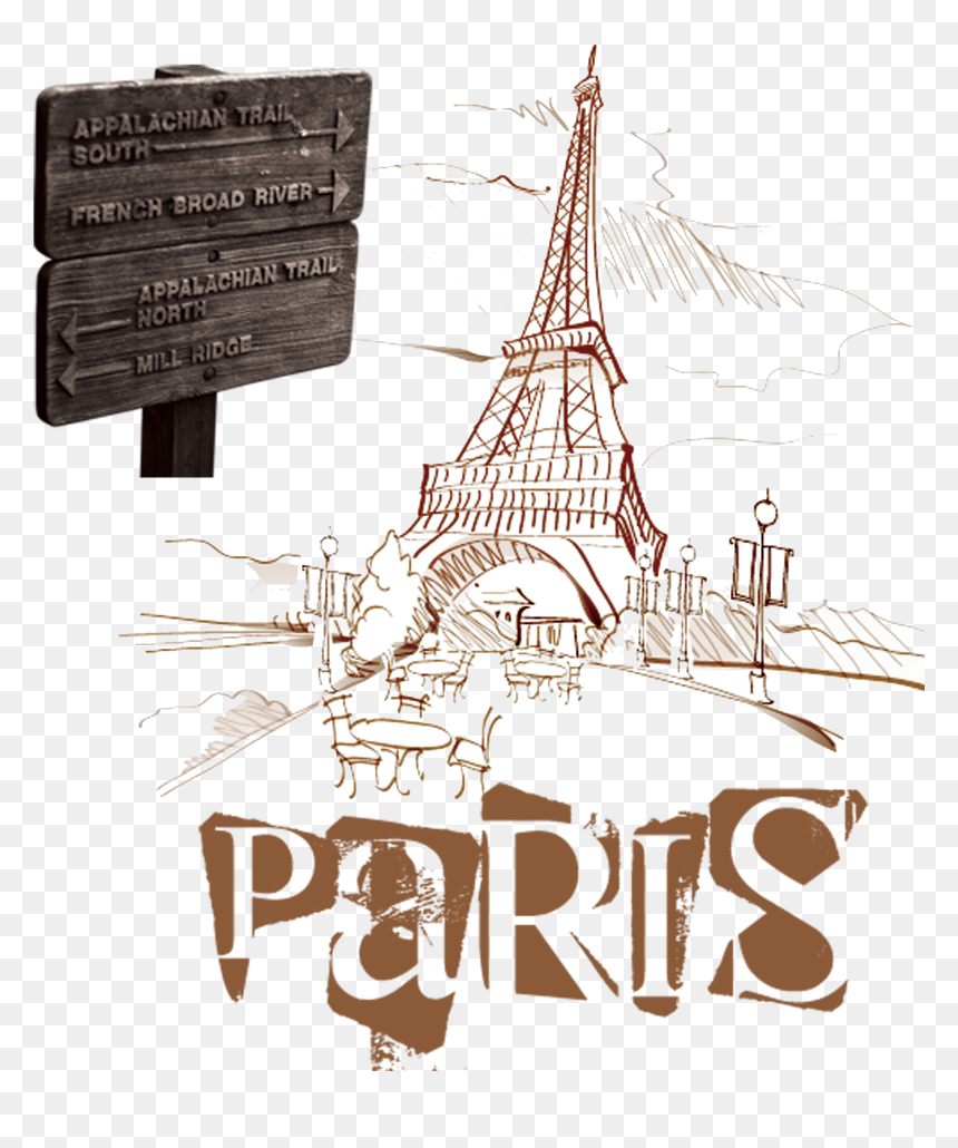 Transparent Eiffel Tower Drawing Png - Illustration, Png Download - eiffel tower vector png