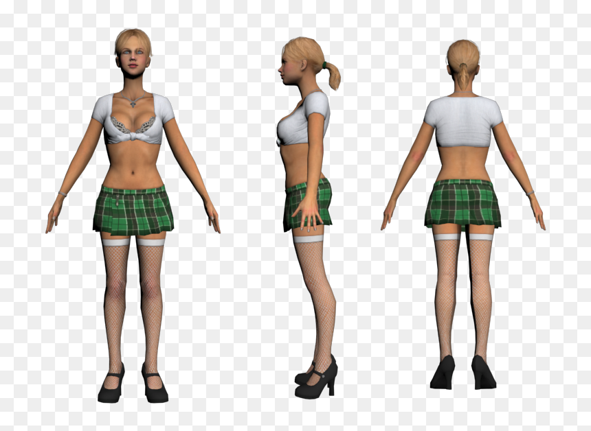 Download Zip Archive - Duke Nukem Forever Chicks, HD Png Download - school girl png