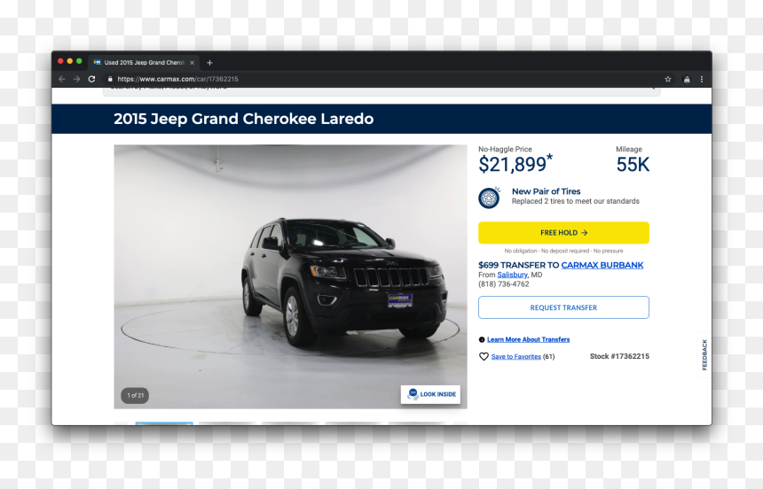 Jeep Grand Cherokee, HD Png Download - used cars png