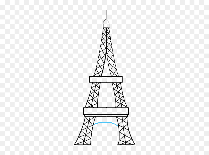 How To Draw The Eiffel Tower In A Few Easy Steps - Easy Eiffel Tower Sketch, HD Png Download - eiffel tower vector png