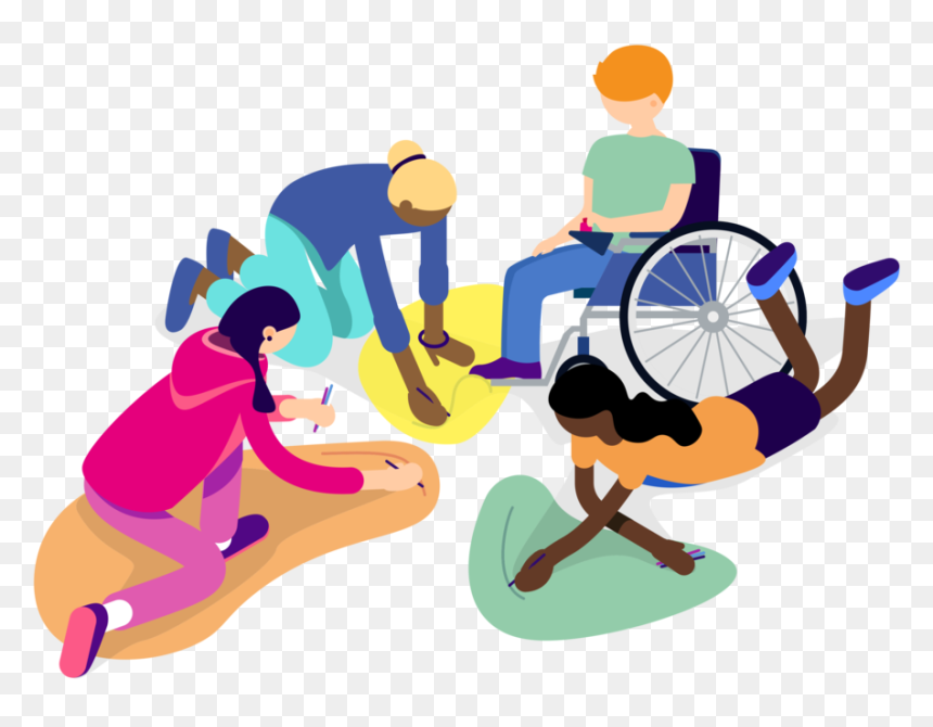Co-design Illustrated Group, HD Png Download - group of people sitting png