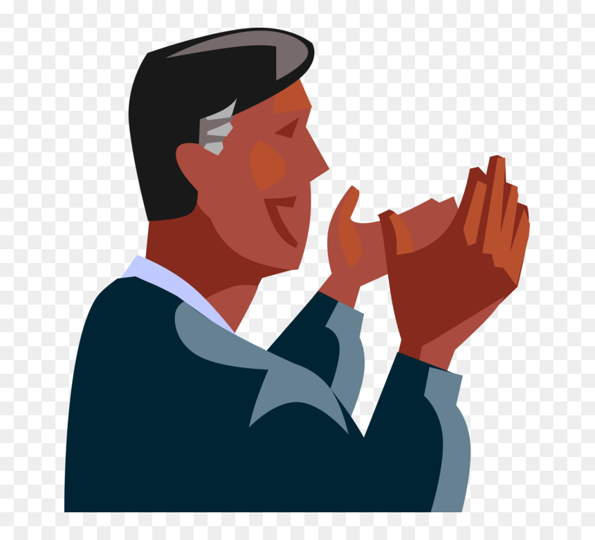 Vector Illustration Of Businessman Applauds In Approval - Illustration, HD Png Download - praise hands png