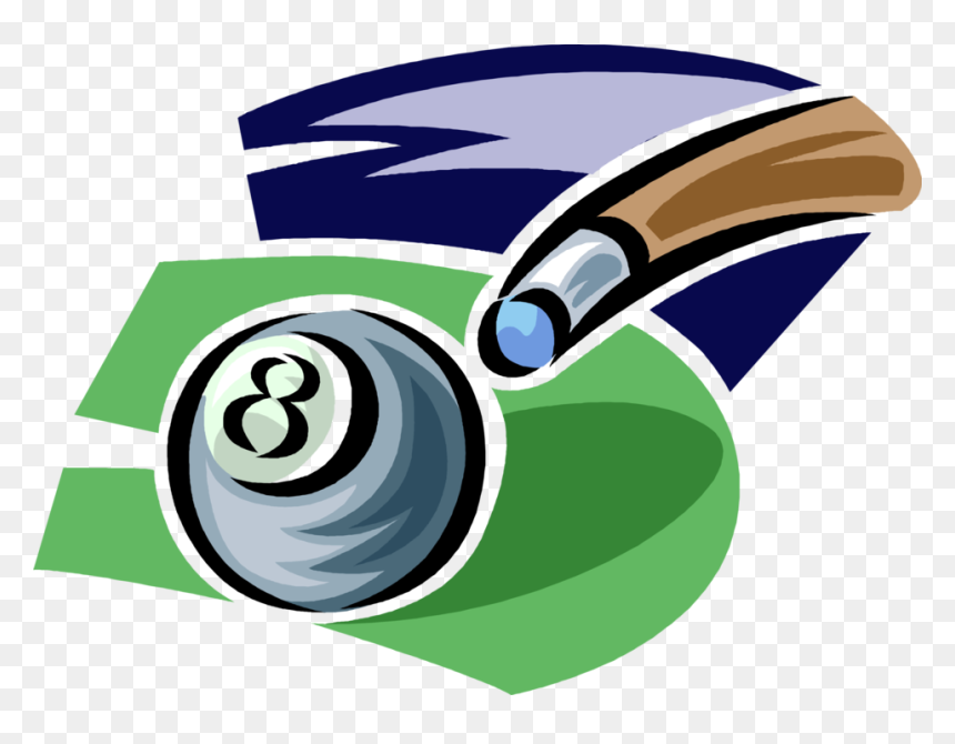 Vector Illustration Of Sport Of Billiards Pool Ball - Billiard Ball, HD Png Download - pool stick png