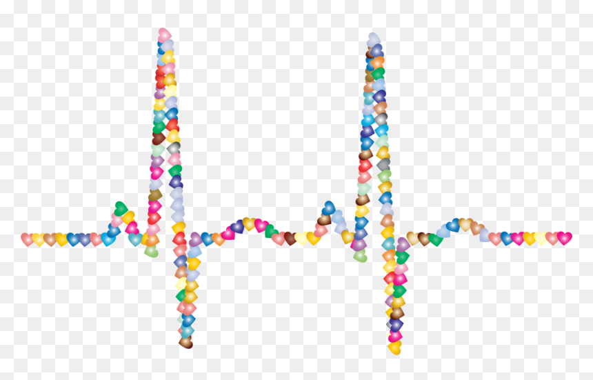 Art,symmetry,bead - Ekg Colorful, HD Png Download - heart pulse png
