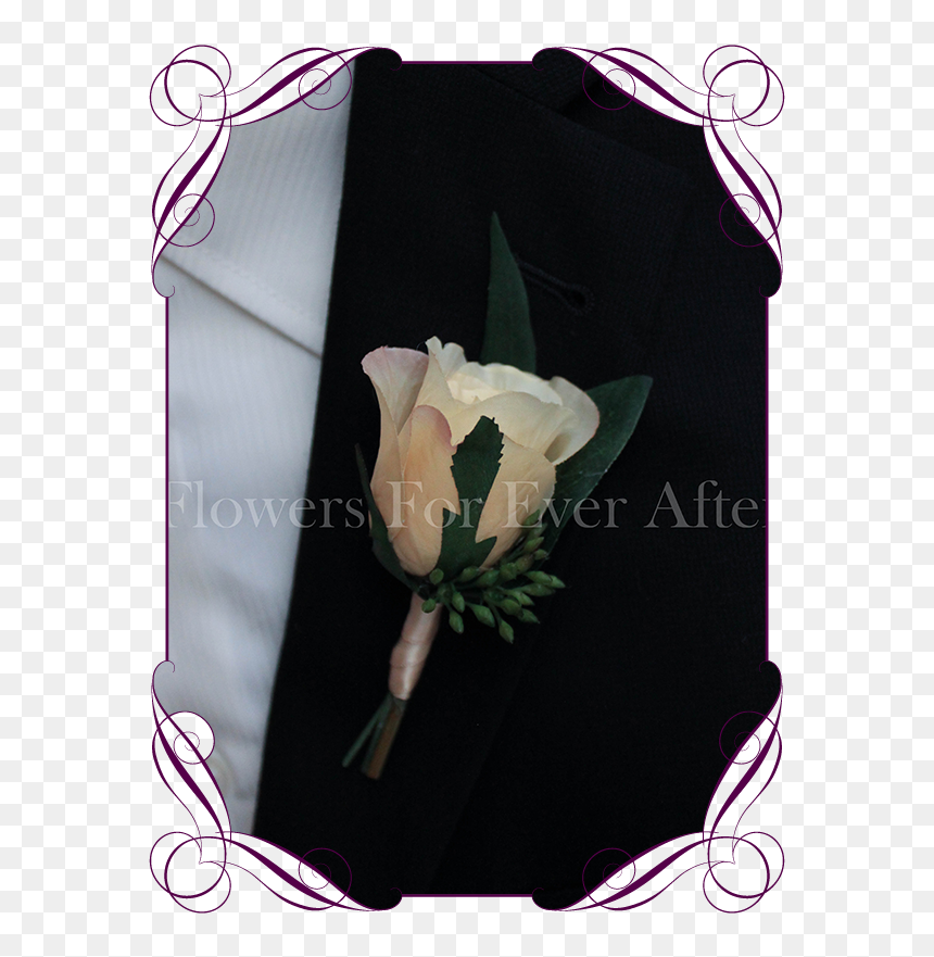 Rustic Champagne Cream Silk Wedding Flower Gent / Groomsmens - Boutonnière, HD Png Download - rustic flowers png