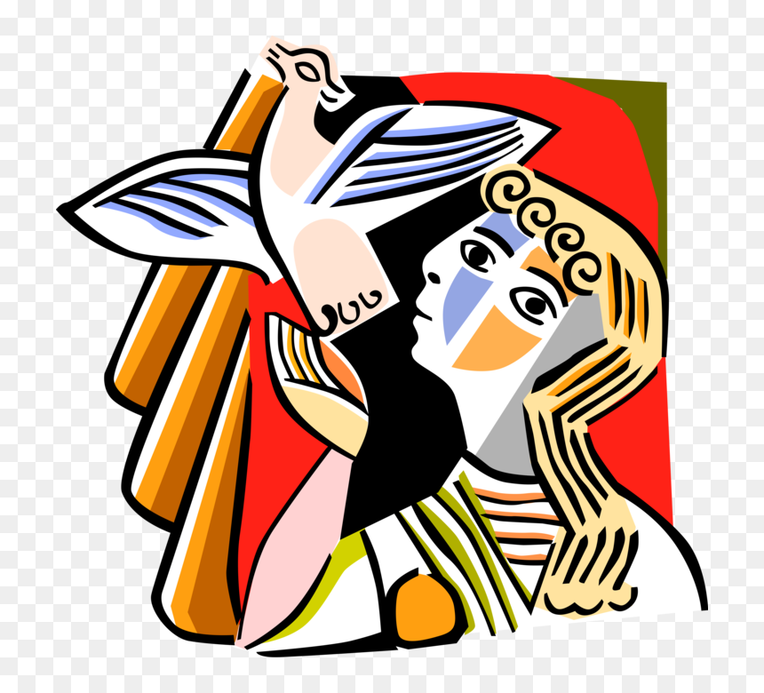 Vector Illustration Of Picasso Inspired Releasing Dove - Clip Art Picasso Png, Transparent Png - dove vector png