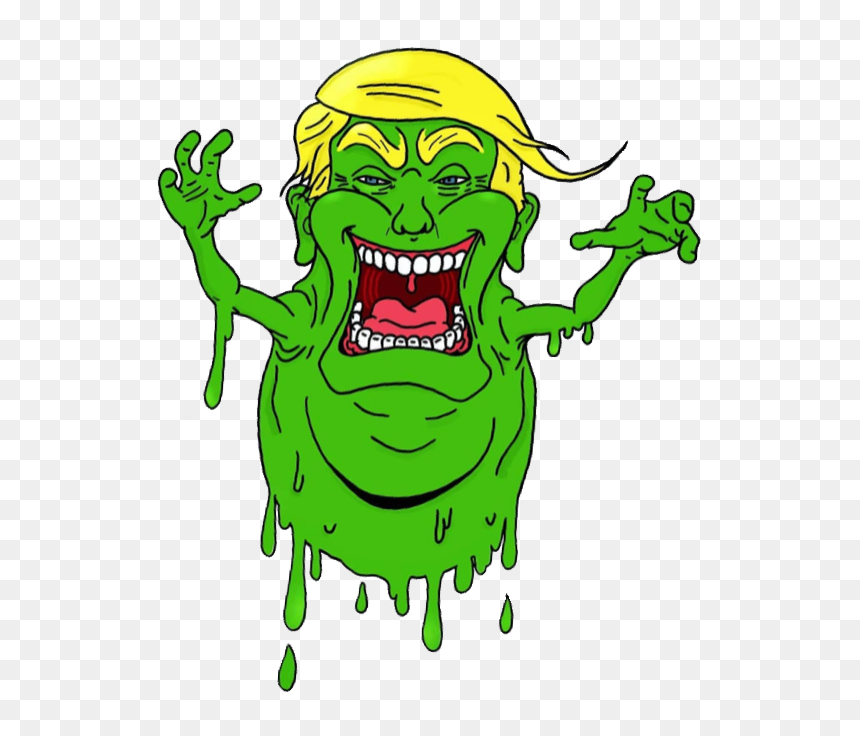 #stickergang #slimer #donald #trump #whougonnacall - Donald Trump Slime R, HD Png Download - donald trump toupee png