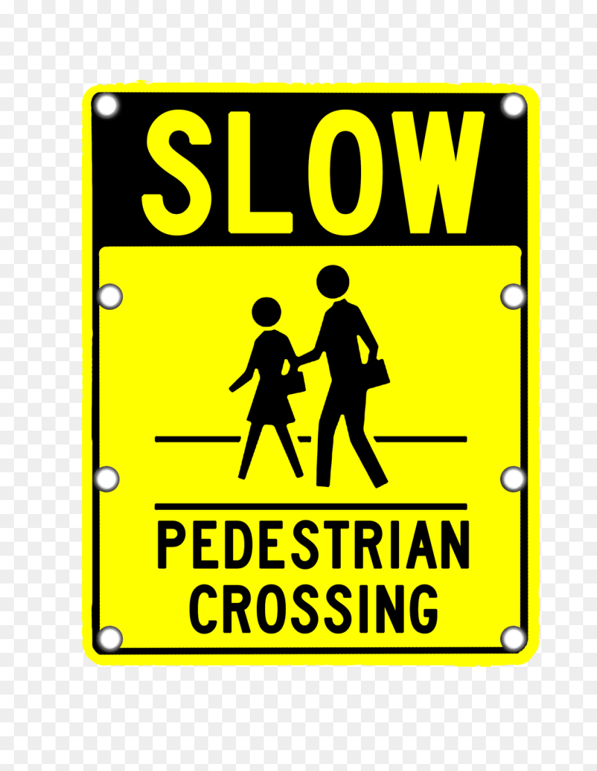 Transparent Railroad Crossing Clipart - Slow Pedestrian Crossing Clipart, HD Png Download - railroad crossing sign png