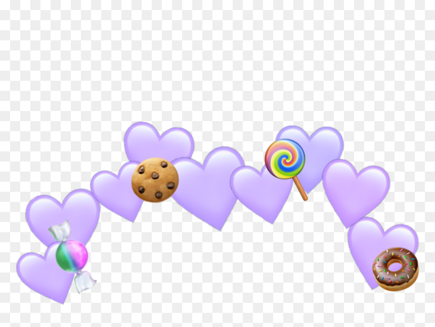 #pastelpurple #purple #emoji #hearts #sweets #donut - Cartoon, HD Png Download - purple emoji png