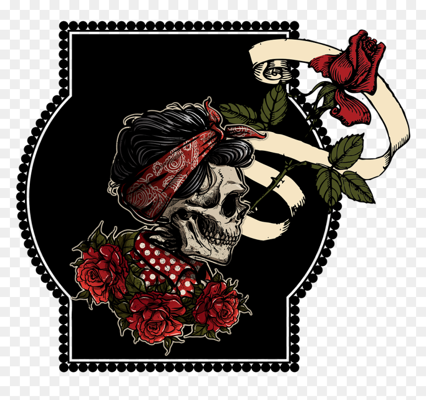 Logo Tengkorak Roses, HD Png Download - gothic rose png