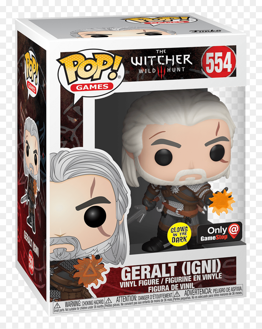 Geralt Igni Funko Pop, HD Png Download - geralt png