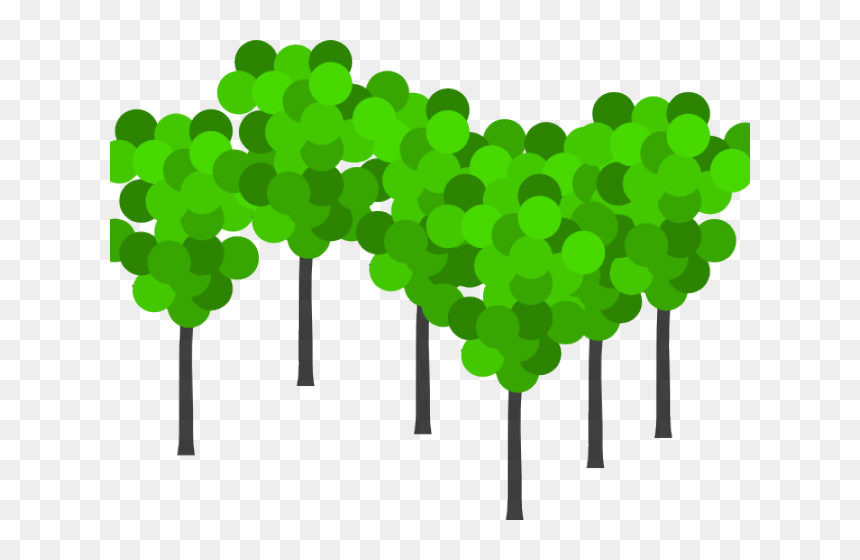 Shrub Clipart Bunch Tree - Clipart Group Of Trees, HD Png Download - shrub silhouette png
